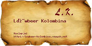 Löwbeer Kolombina névjegykártya